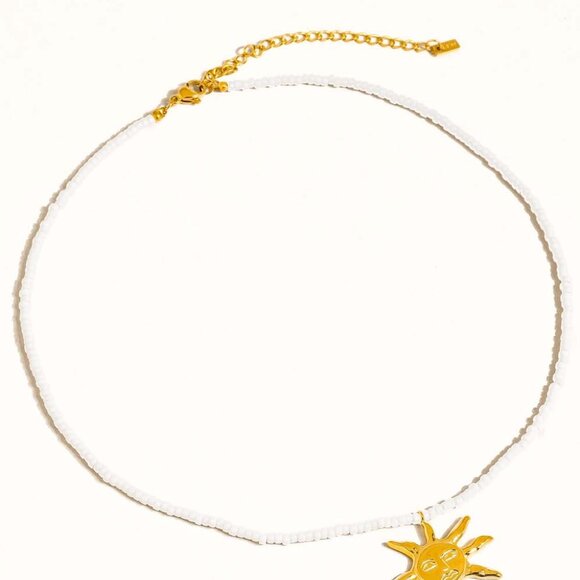 Iridessa 18K Gold Non-Tarnish Sun Beaded Necklace - Picture 5 of 5